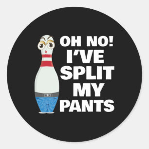 Oh No I've Split My Pants Bowling Classic Round Sticker