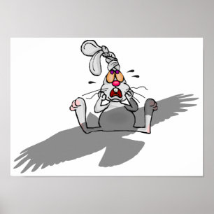 Oh No! Rabbit Cartoon Poster