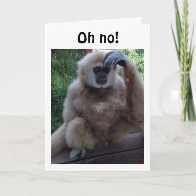"OH NO" TALKING MONKEY READY TO SAY HAPPY BIRTHDAY CARD (Front)