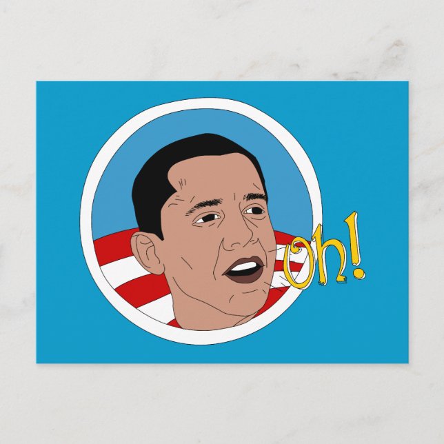Oh! Obama Doodle Art Postcard (Front)