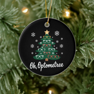 Oh Optometree Christmas Tree Glasses Optometrist Ceramic Ornament