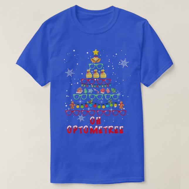 Oh Optometree Christmas Tree Merry Xmas Optician N T-Shirt (Design Front)
