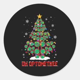 Oh Optometree Fun Optician Glasses Tree Classic Round Sticker
