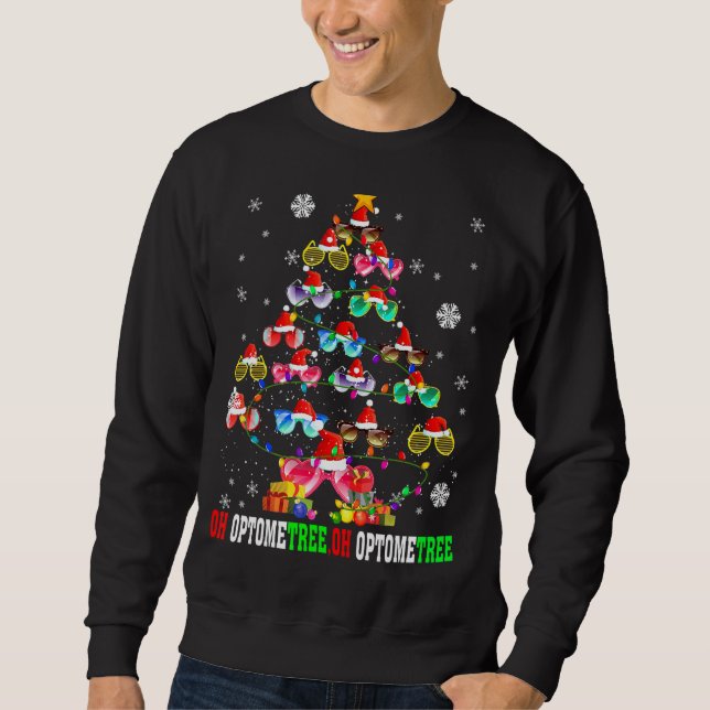Oh Optometree Xmas Tree Lights Santa Sunglasses Op Sweatshirt (Front)