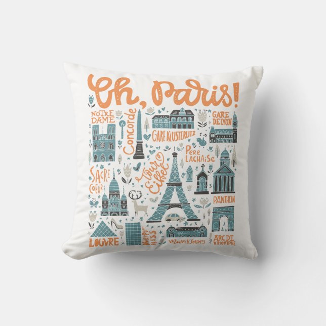 Oh, Paris! | Town Typography Cushion (Front)