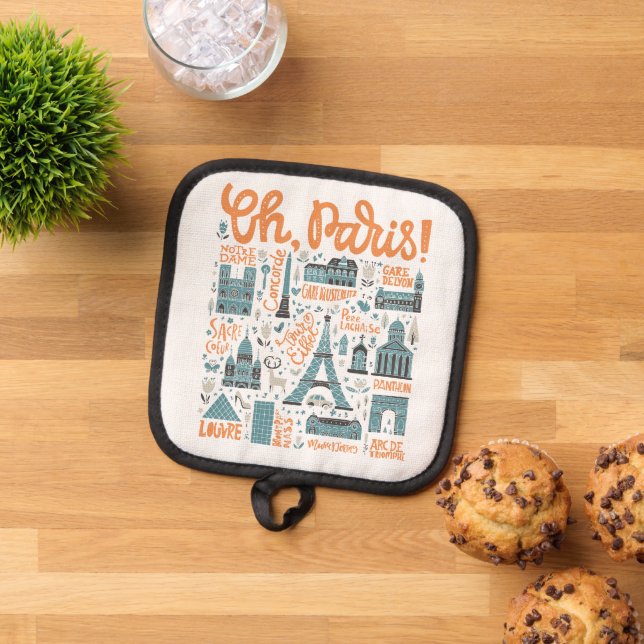 Oh, Paris! | Town Typography Pot Holder (Top Down)