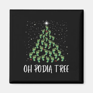 Oh Podiatree Funny Tree Foot Christmas Staff Squad Magnet