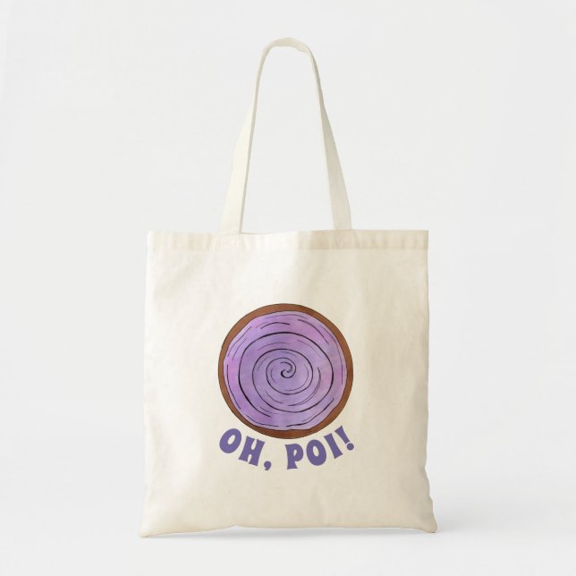 OH, POI (Oh Boy) Hawaiian Purple Taro Root Food Tote Bag (Front)