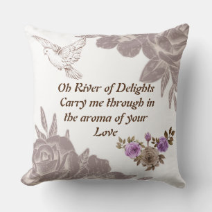 Oh River of Delights Floral Butterfly Pillow