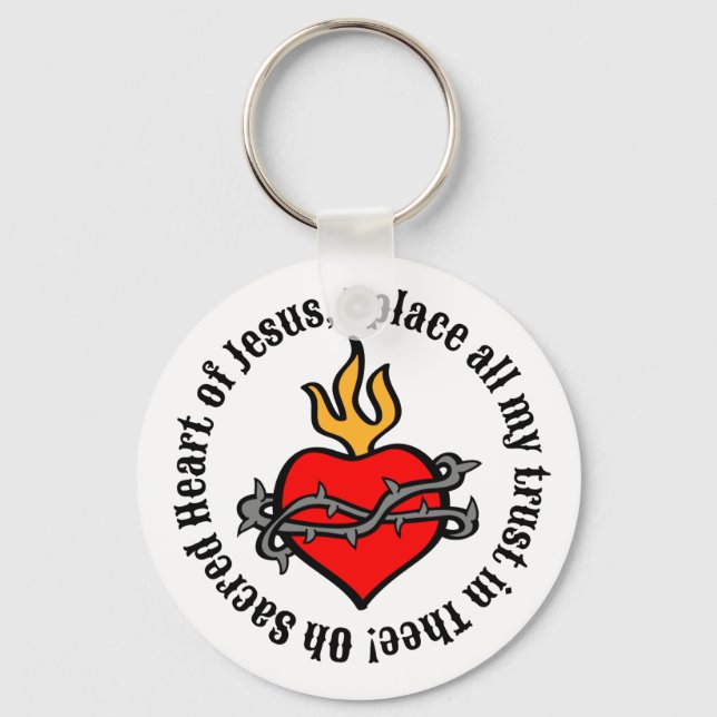Oh Sacred Heart of Jesus.... Key Ring (Front)