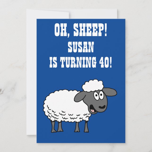 Oh Sheep Someone Is Turning 40 40th Birthday Invitation (Front)