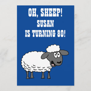 Oh Sheep Someone Is Turning 80 80th Birthday Invitation