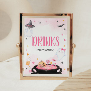 Oh Sheet Ghoul Halloween Baby Shower Drinks Poster