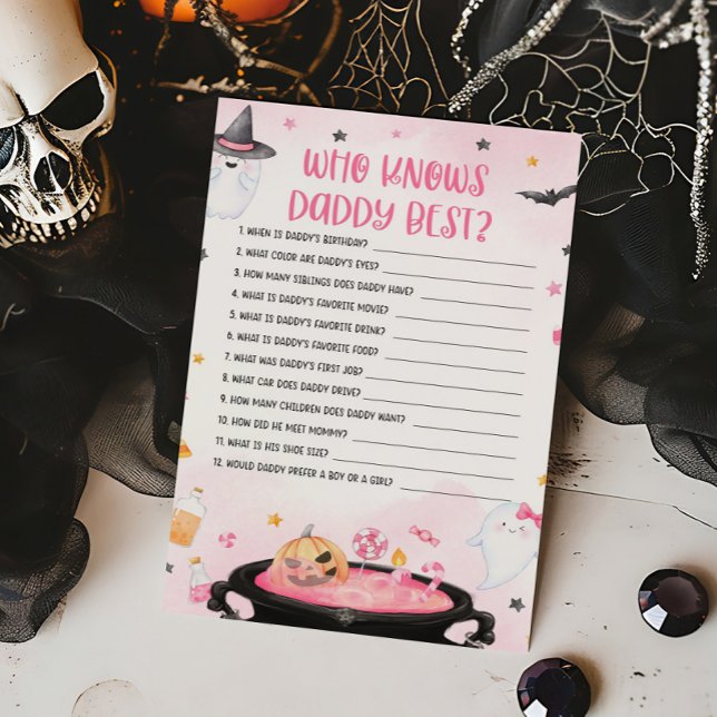 Oh Sheet Ghoul Halloween Who knows Daddy Best Game (Pink Oh Sheet Baby Shower Who knows Daddy Best Game)