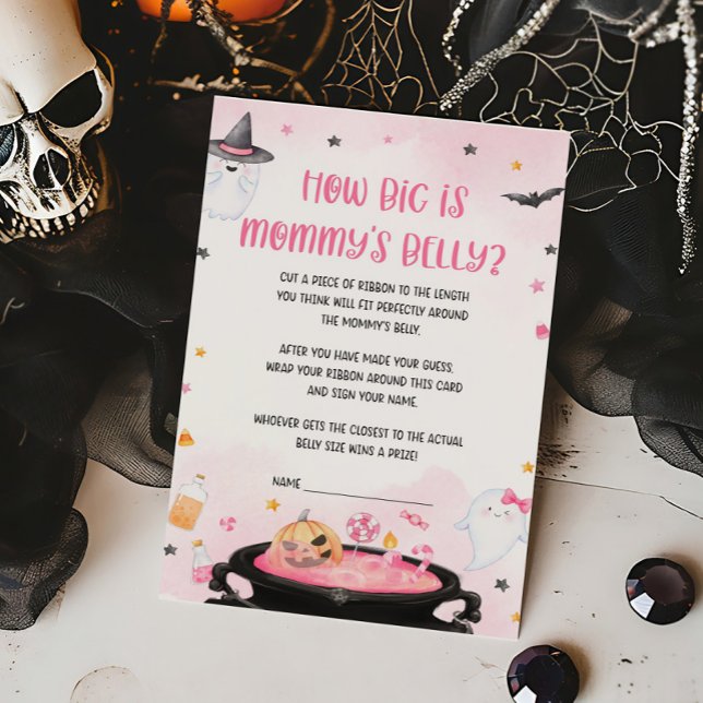 Oh Sheet Halloween How Big is Mommys Belly Game (Pink Oh Sheet Baby Shower How Big is Mommys Belly Game)