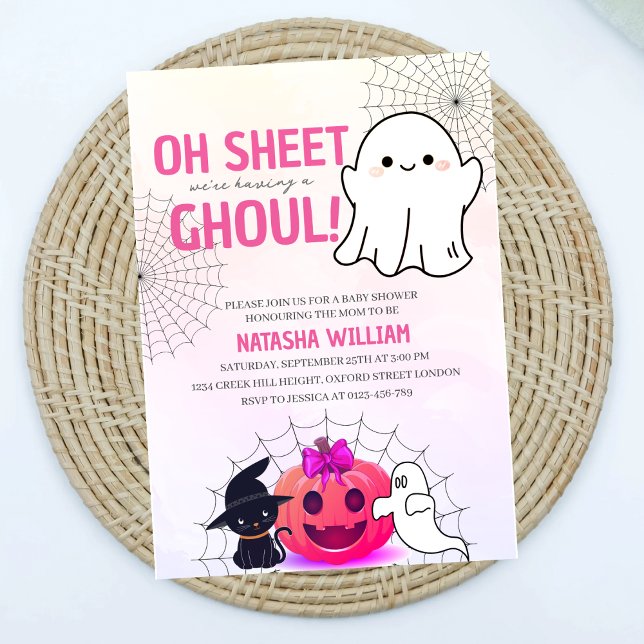 Oh Sheet It's a Ghoul Baby Shower Invitation (Creator Uploaded)