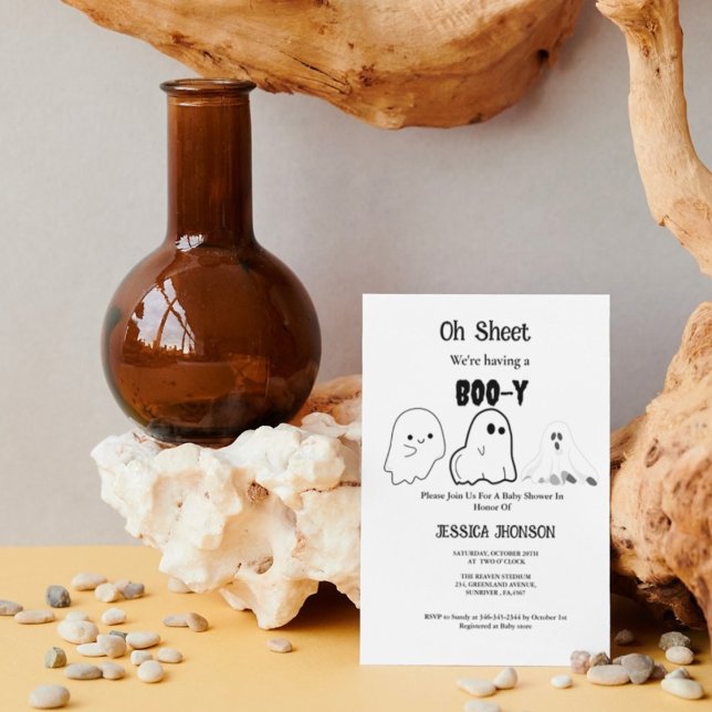 Oh Sheet we having a boo-y halloween baby shower Invitation (Creator Uploaded)