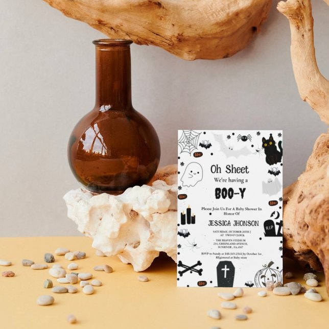 Oh Sheet we having a Boo-y halloween baby shower Invitation (Creator Uploaded)