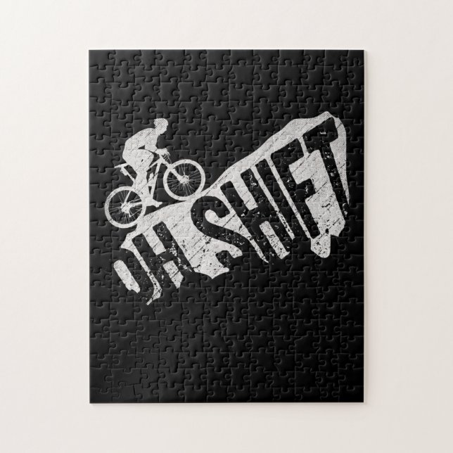 Oh Shift Mountain Biking Bicycle Bike Rider Jigsaw Puzzle (Vertical)
