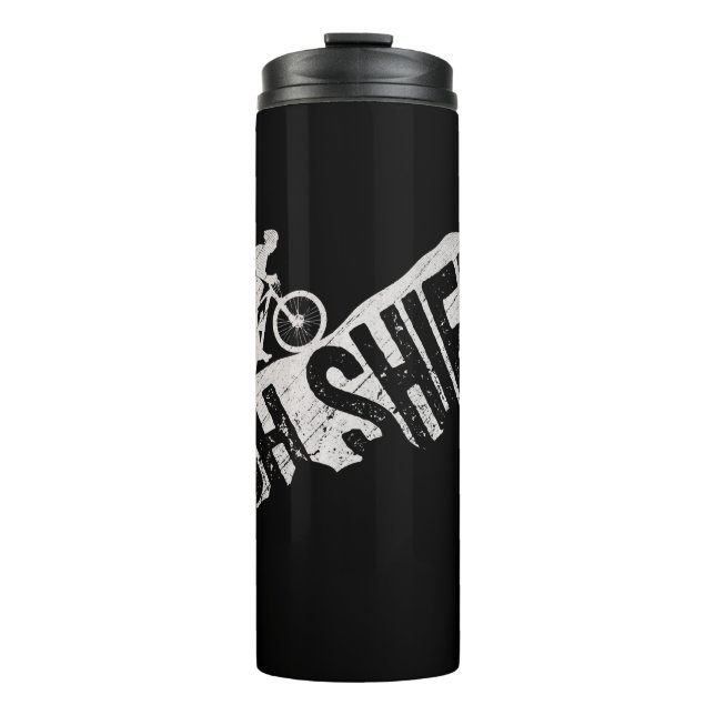 Oh Shift Mountain Biking Bicycle Bike Rider Thermal Tumbler (Front)