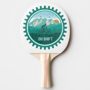 Oh Shift Retro Mountain Bike Vintage MTB Cycling Ping Pong Paddle