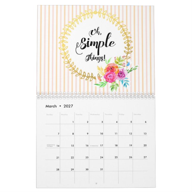 Oh, Simple Things! Calendar (Mar 2027)