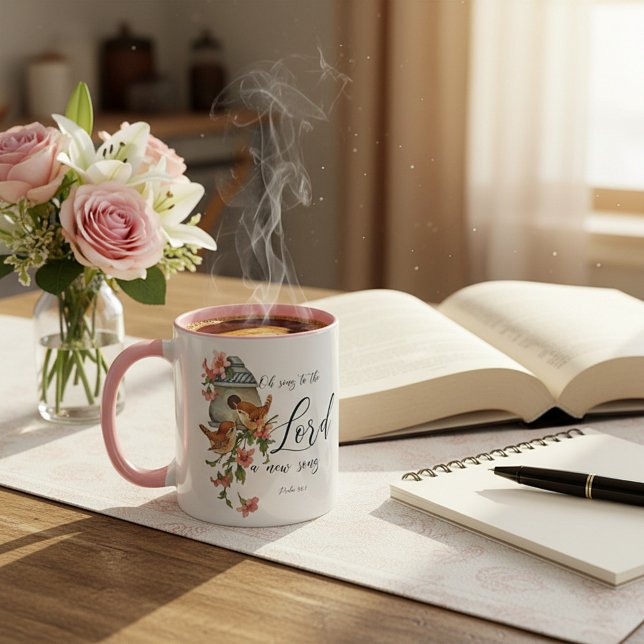 Oh, sing to the Lord a new song. Birds and house Mug (Creator Uploaded)