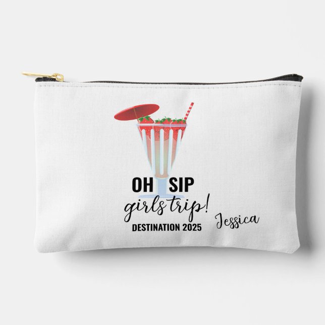 Oh Sip Girls Trip, Girls Trip Bag, Personalised Be Accessory Pouch (Front)