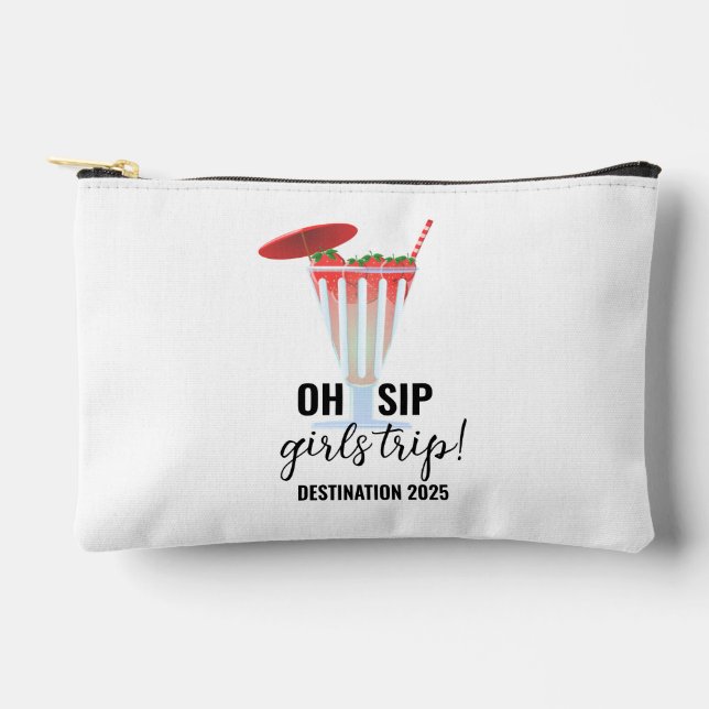 Oh Sip Girls Trip, Girls Trip Bag, Personalised Be Accessory Pouch (Front)