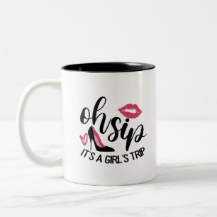 Oh Sip It's A Girl's Trip Two-Tone Coffee Mug
