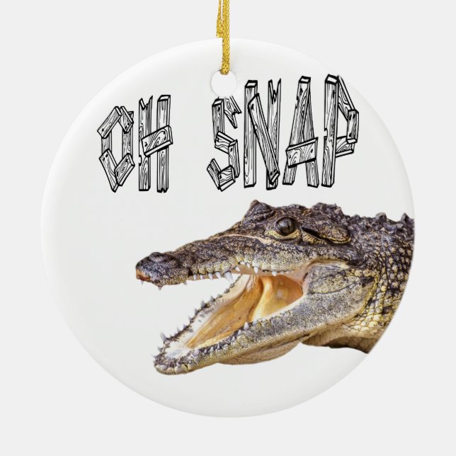 OH SNAP - Angry Gator Ceramic Ornament (Back)
