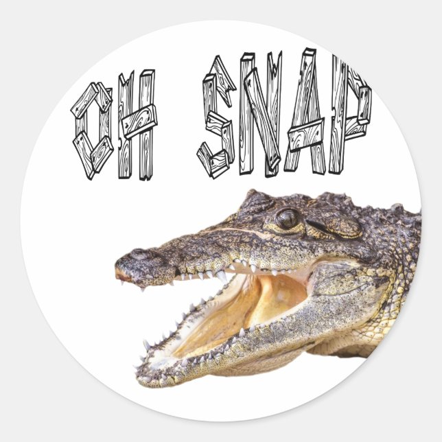 OH SNAP - Angry Gator Classic Round Sticker (Front)