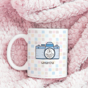 Oh Snap! Blue Pastel Camera Coffee Mug
