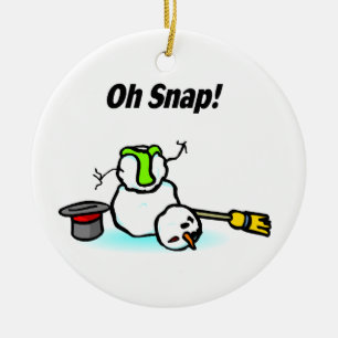 Oh Snap Broken Snowman Ceramic Tree Decoration
