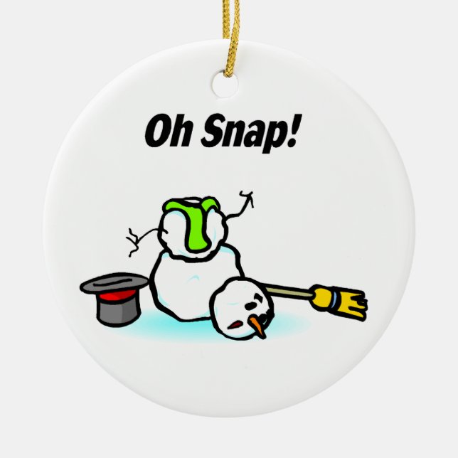Oh Snap Broken Snowman Ceramic Tree Decoration (Front)