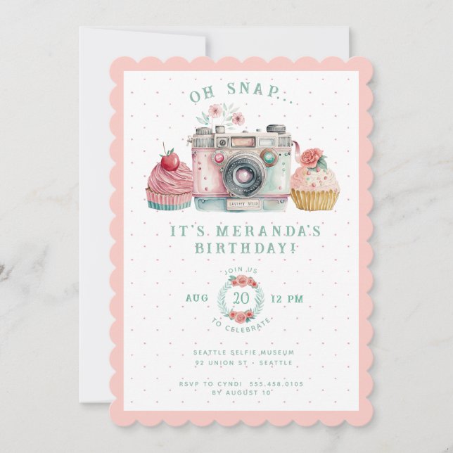 Oh Snap | Camera Birthday Invitation (Front)
