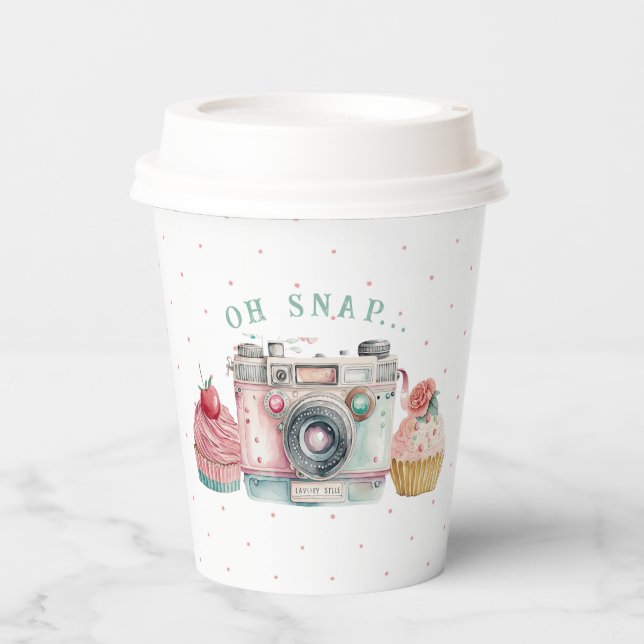 Oh Snap | Camera Birthday Paper Cups (Front)