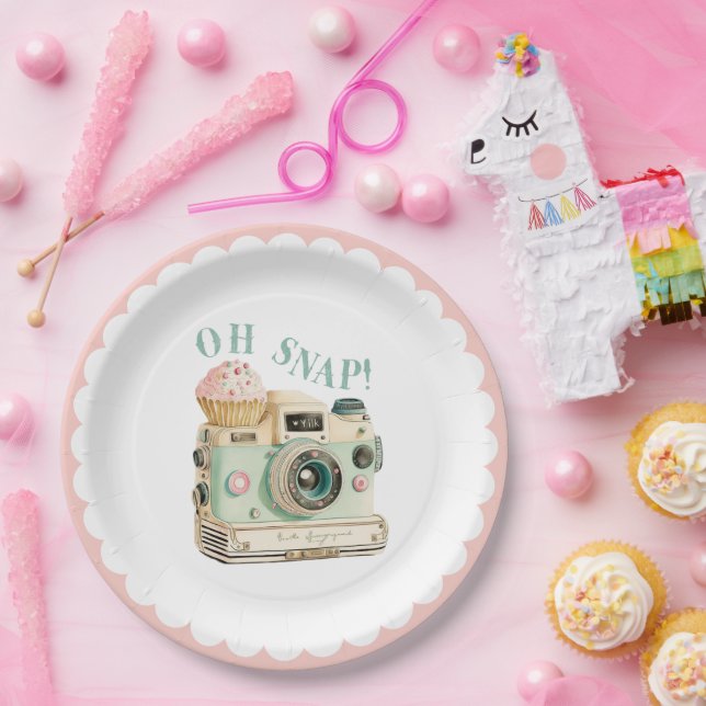 Oh Snap | Camera Birthday Paper Plate (Party)