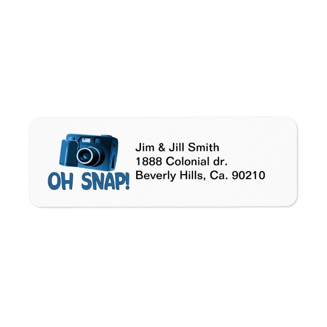 Oh Snap Camera Return Address Label (Front)
