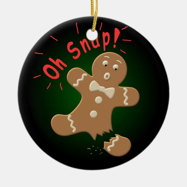 Oh Snap Ceramic Ornament (Front)