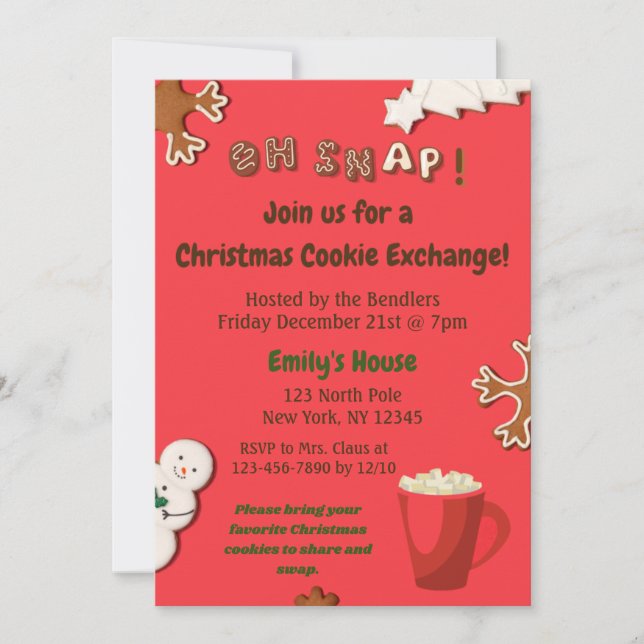 Oh Snap! Christmas Cookie Exchange Invitation (Front)