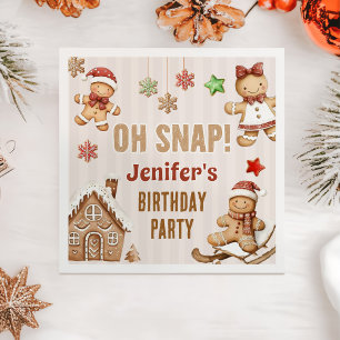 Oh Snap Christmas Cookie Gingerbread Birthday Napkin
