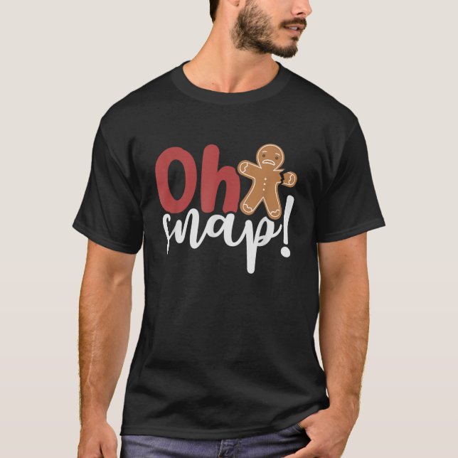 Oh Snap Christmas Ginger Bread Man Broken Arm T-Shirt (Front)
