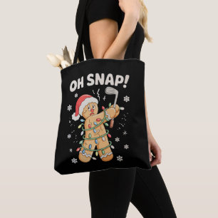 Oh Snap Christmas Gingerbread Cookie Golf Golfer Tote Bag