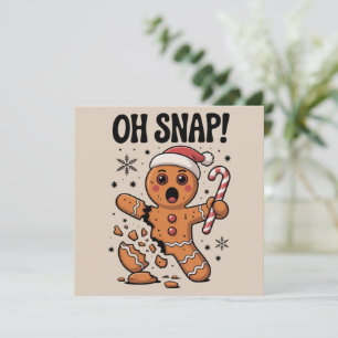 Oh Snap! Christmas Gingerbread Cookie Santa Hat  Holiday Card