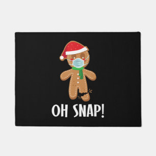 Oh snap christmas gingerbread man mask gift doormat