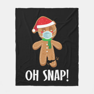 Oh snap   christmas gingerbread man mask gift fleece blanket