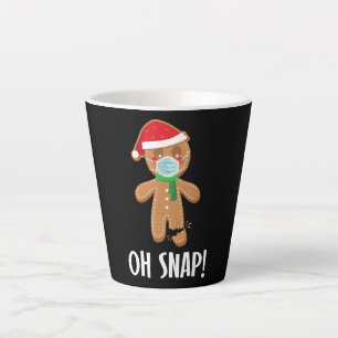 Oh snap christmas gingerbread man mask gift latte mug