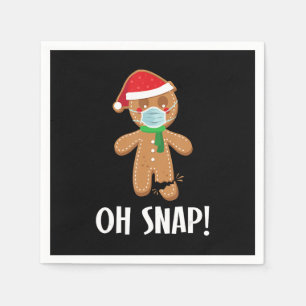 Oh snap christmas gingerbread man mask gift napkin