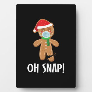 Oh snap christmas gingerbread man mask gift plaque